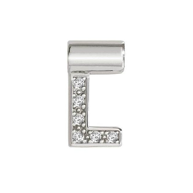 NOM SEIMIA L SILVER CZ LETTERS