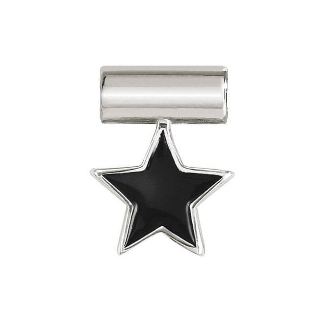 NOM SEIMIA SILVER ENAMEL BLK STAR SYMBOL