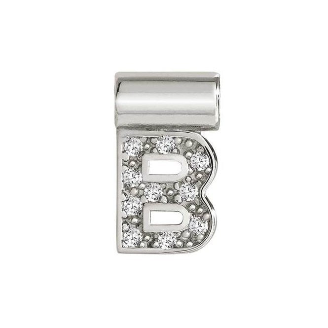 NOM SEIMIA B SILVER CZ LETTERS