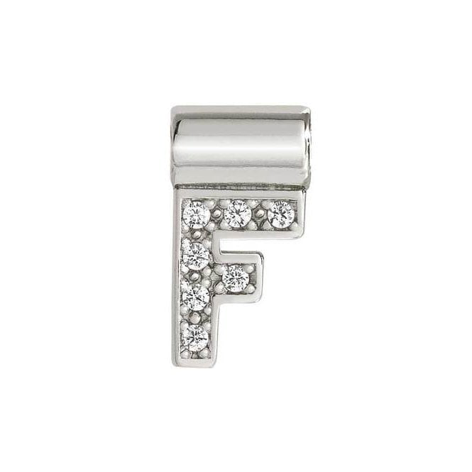 NOM SEIMIA F SILVER CZ LETTERS