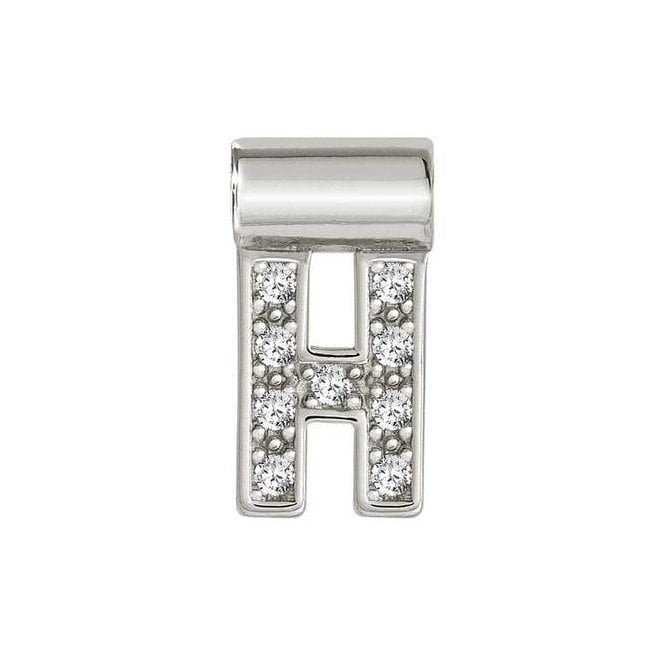 NOM SEIMIA H SILVER CZ LETTERS