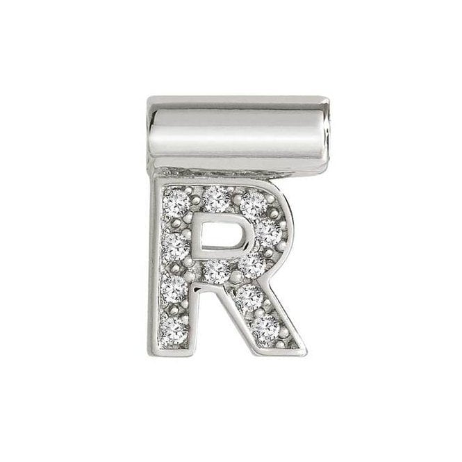 NOM SEIMIA R SILVER CZ LETTERS