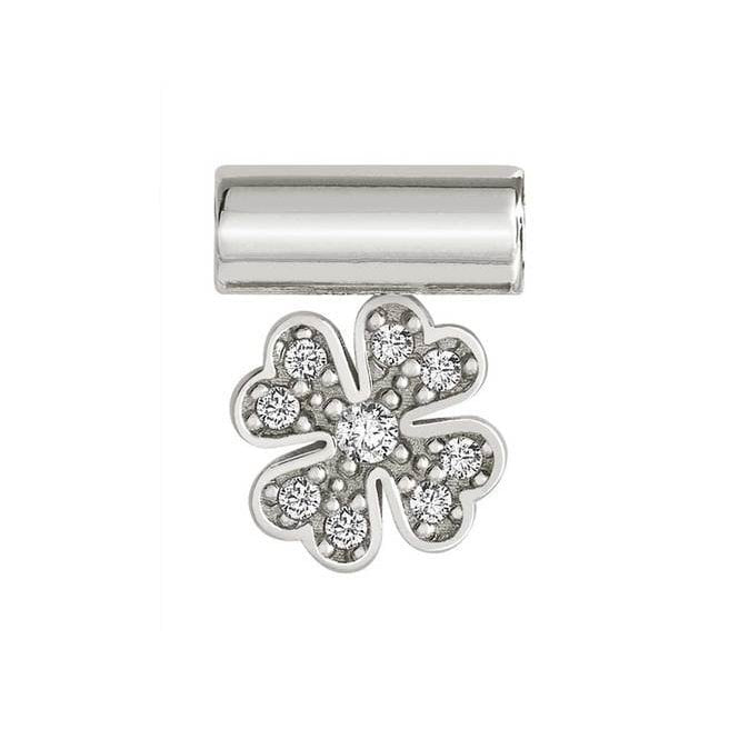 NOM SEIMIA SILVER CZ FOUR LEAF CLOVER SYMBOLS