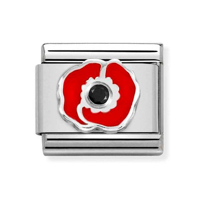 NOM CZ RED POPPY SILV SHINE