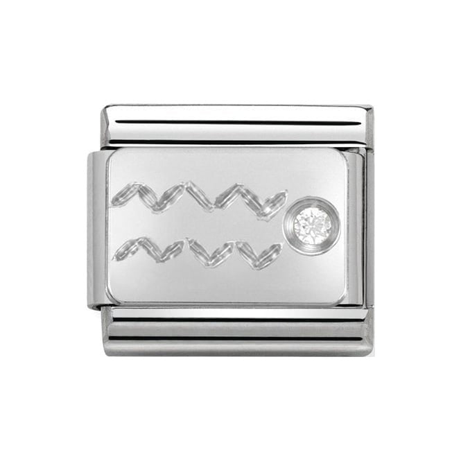 NOM AQUARIUS ZODIAC CZ SILV SHINE
