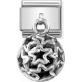 NOM BLACK AGATE STARS DANGLE - ROUND CAGES