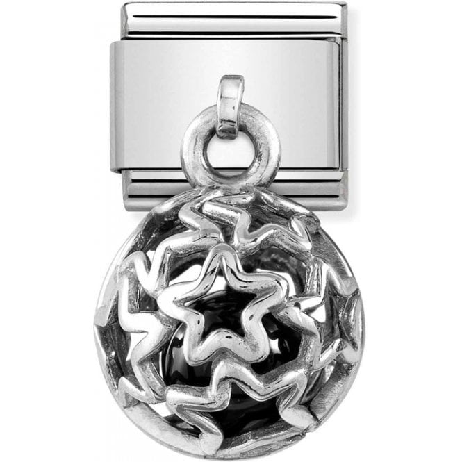 NOM BLACK AGATE STARS DANGLE - ROUND CAGES