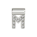 NOM SEIMIA M SILVER CZ LETTERS