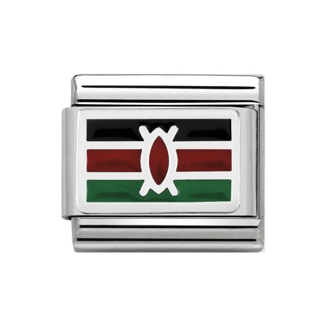 NOM KENYA ENAMEL FLAG SILV SHINE