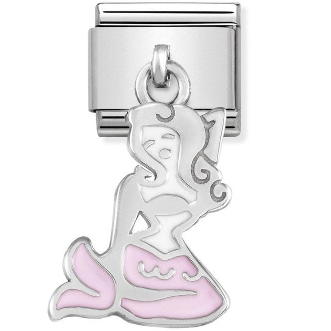 MERMAID PINK GLITTER ENAMEL DANGLE CHARM