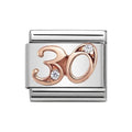 NOM NUMBER 30 THIRTY CZ ROSE GOLD