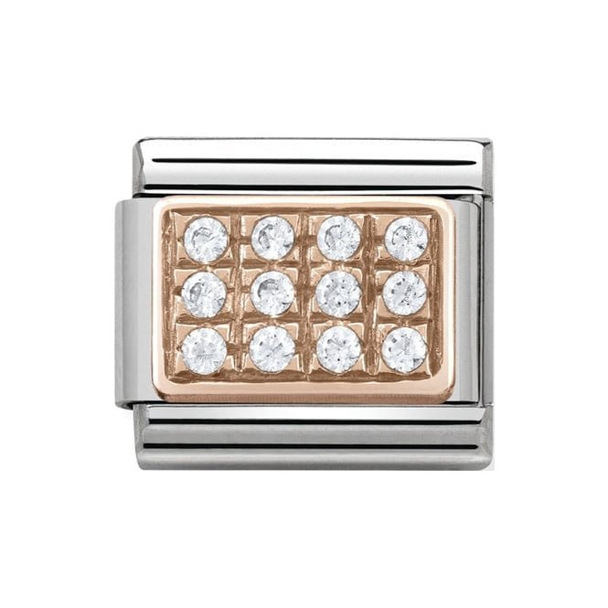 NOM ROSE GOLD WHITE PAVE PLATE