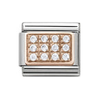 NOM ROSE GOLD WHITE PAVE PLATE