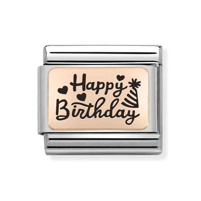 NOM HAPPY BIRTHDAY ITALICS ROSE - PLATES