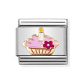 NOM ROSE CUPCAKE WITH CANDLE SYMBOLS