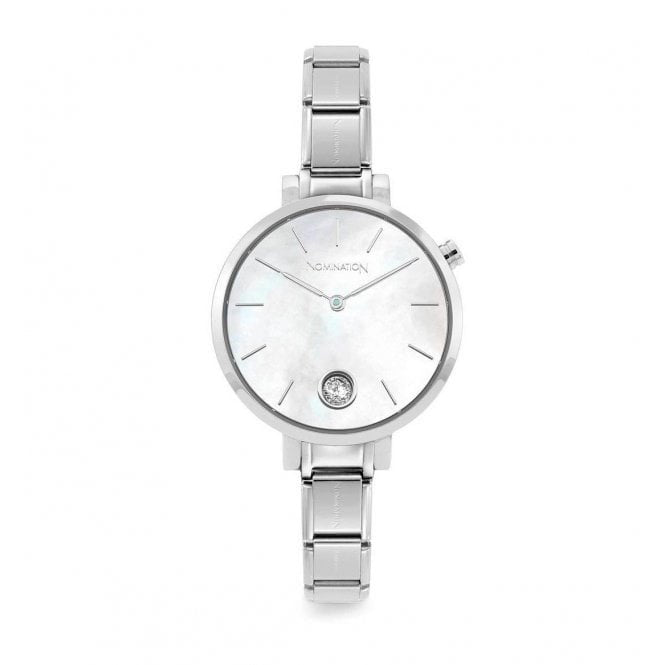 NOM SS RND MOP ZIRCON DL. PARIS WATCH