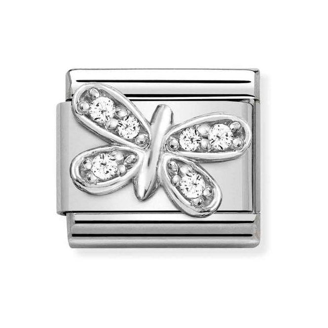 NOM WHT CZ BUTTERFLY MULTI CZ SILV - SYMBOLS