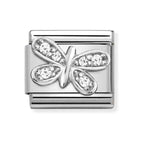 NOM WHT CZ BUTTERFLY MULTI CZ SILV - SYMBOLS