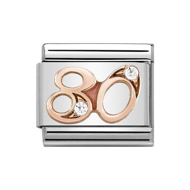 NOM NUMBER 80 EIGHTY CZ ROSE GOLD