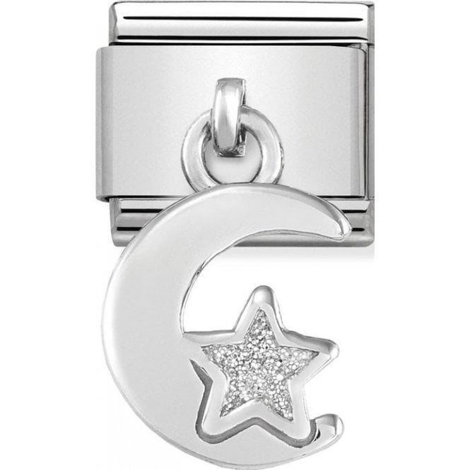 GLITTER MOON & STAR DANGLE CHARM