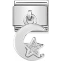GLITTER MOON & STAR DANGLE CHARM