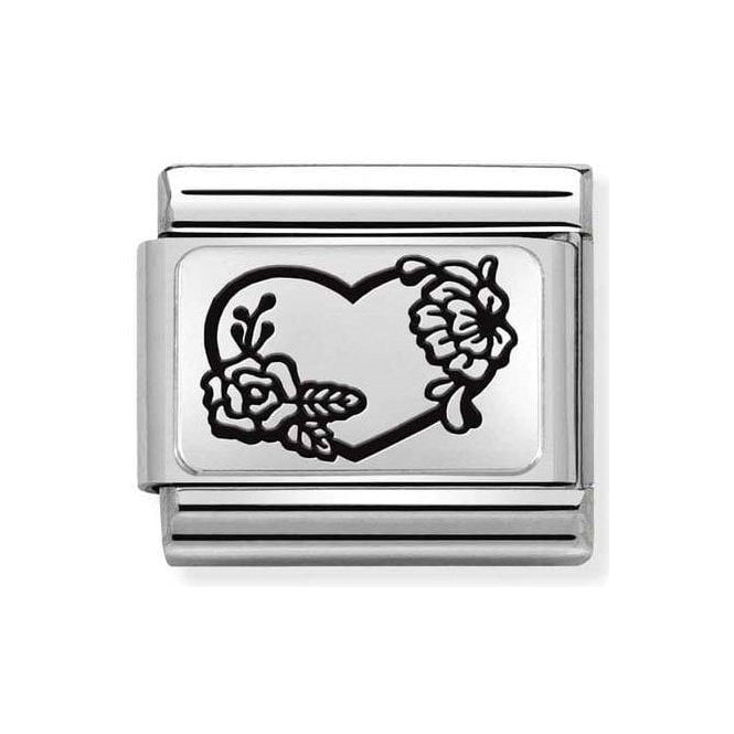 NOM HEART FLOWERS SILV - PLATES (IC)