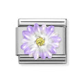 NOM SILV CZ EMAN PURPLE FLOWER - CL SYMBOLS