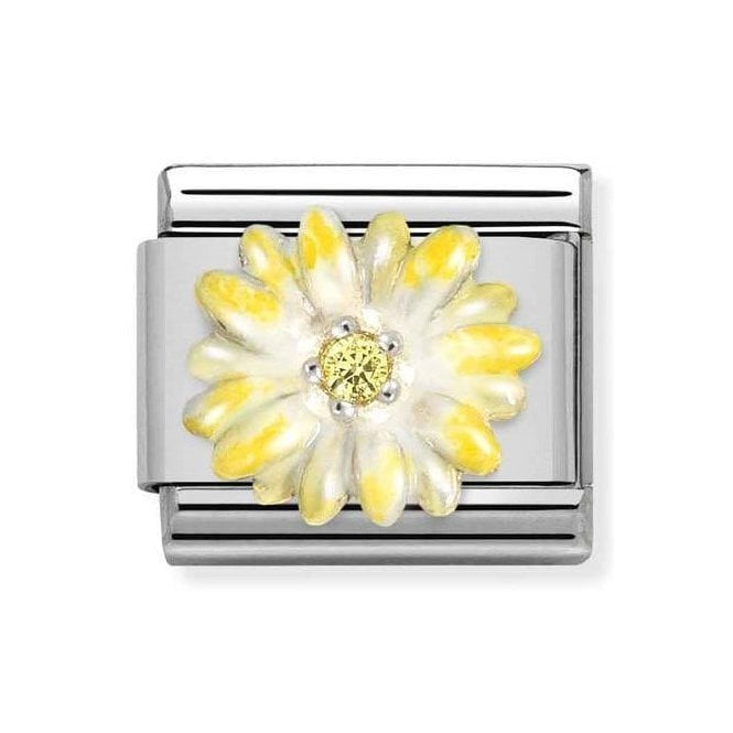 NOM SILV CZ EMAN YELLOW FLOWER - CL SYMBOLS