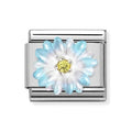 NOM SILV CZ EMAN LIGHT BLUE FLOWER - CL SYMBOLS