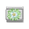 NOM SILV CZ EMAN GREEN/BLUE FLOWER - CL SYMBOLS