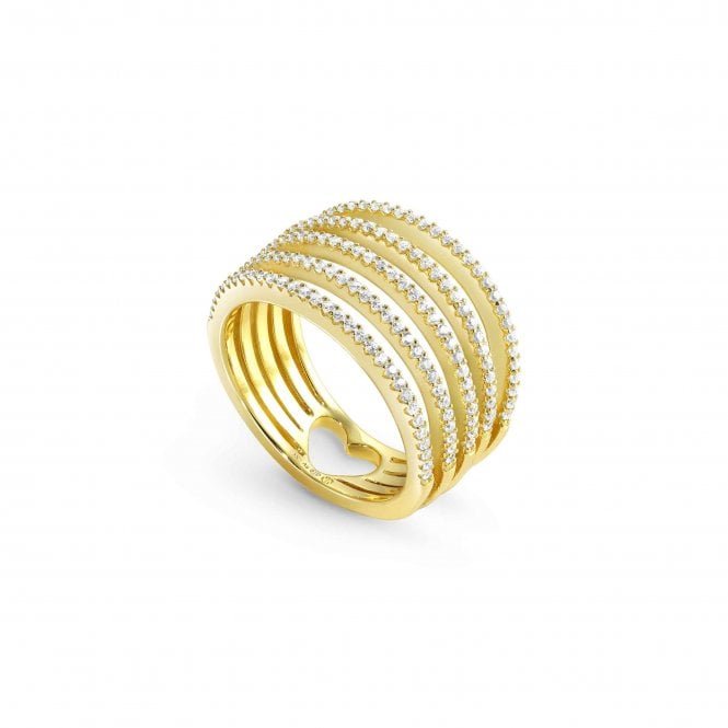 NOM GP SILV CZ 5 ROW LOVELIGHT RING