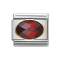 NOM OVAL CZ RED 18YG - OVAL CZ |