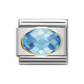 NOM OVAL CZ SKY BLUE 18YG - OVAL CZ