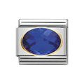 NOM OVAL CZ BLUE 18YG - OVAL CZ