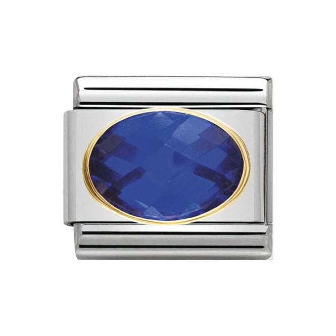 NOM OVAL CZ BLUE 18YG - OVAL CZ