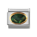 NOM OVAL CZ EMER GREEN - OVAL FACET