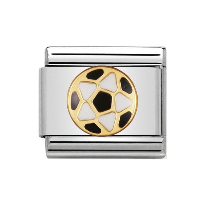 NOM BLK & WHT FOOTBALL ENAMEL - FOOTBALL