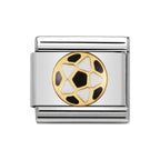 NOM BLK & WHT FOOTBALL ENAMEL - FOOTBALL