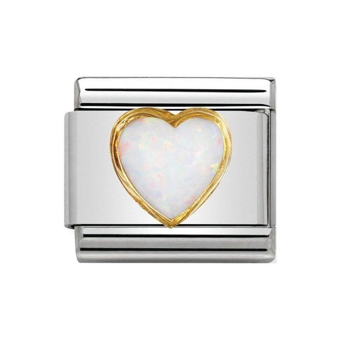 NOM WHITE OPAL HEART HEART