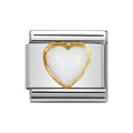 NOM WHITE OPAL HEART HEART