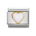 NOM WHITE OPAL HEART HEART