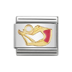 030203/36 NOMINATION GYMNAST PINK ENAMEL CHARM - SPORTS
