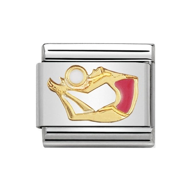 030203/36 NOMINATION GYMNAST PINK ENAMEL CHARM - SPORTS