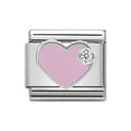 330305/02 NOM CZ PINK HEART SILV SHINE