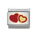 NOM DBLE RED HEARTS - LOVE