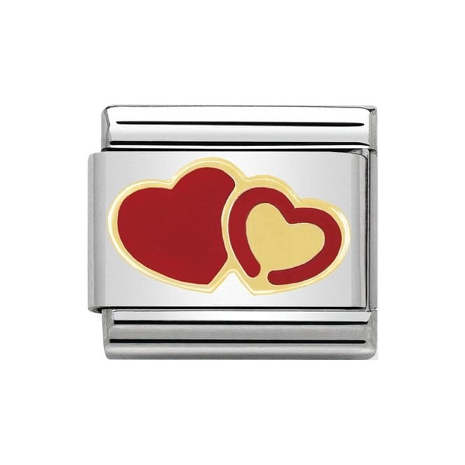 NOM DBLE RED HEARTS - LOVE
