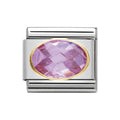 NOM OVAL CZ PINK 18YG - OVAL CZ