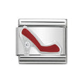 NOM CZ RED SHOE SILV SHINE