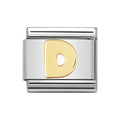 LETTER D GOLD NOM CHARM - 18CT & SS