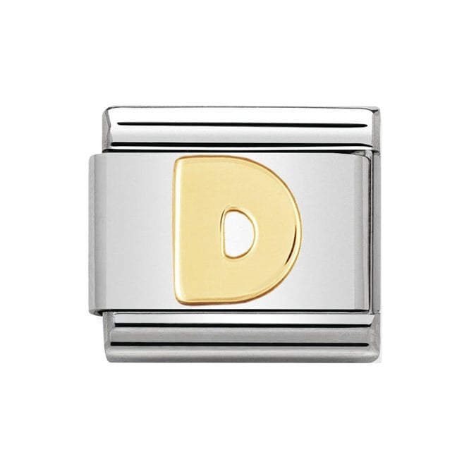 LETTER D GOLD NOM CHARM - 18CT & SS